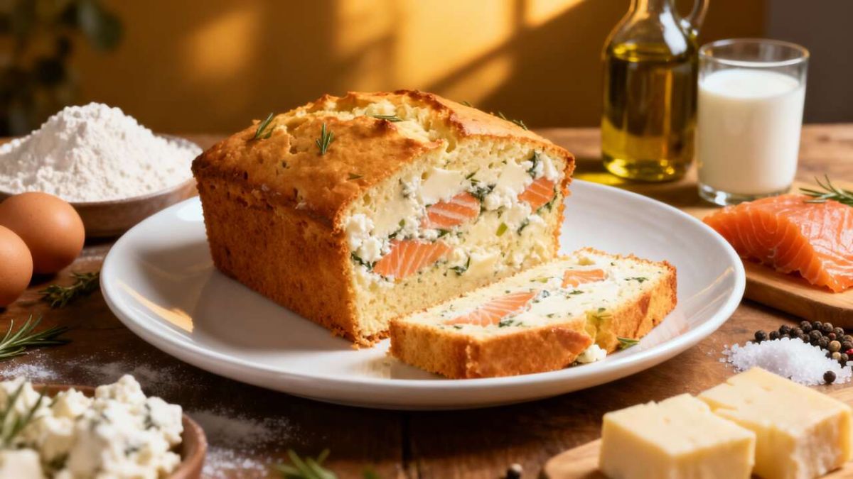 Cake moelleux au saumon et fromage de brebis