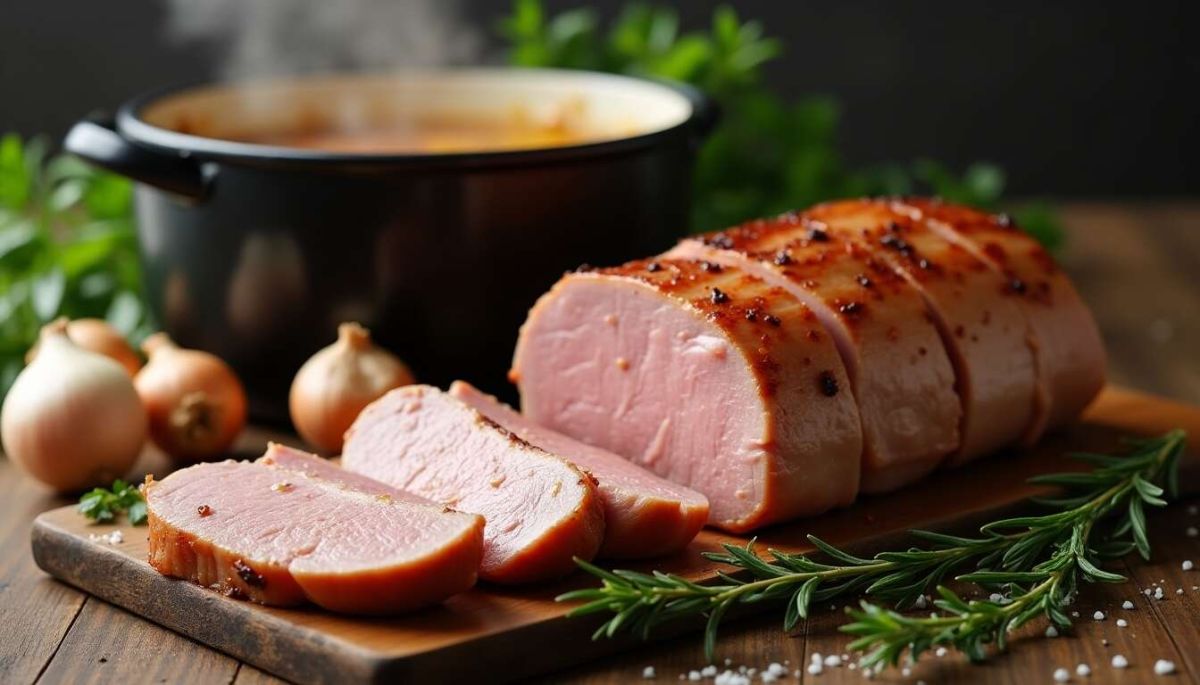 Savourez un filet mignon de porc rôti aux échalotes en cocotte