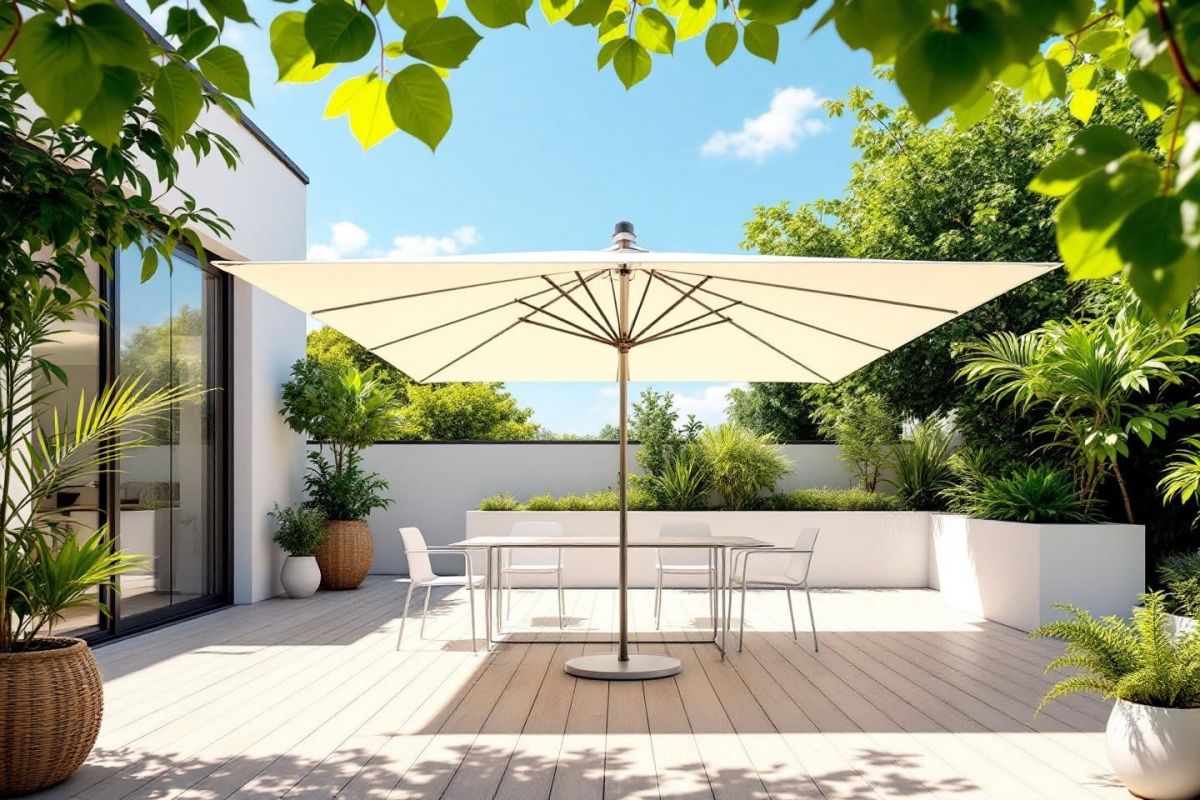 Un parasol rotatif pour savourer l'été en toute élégance