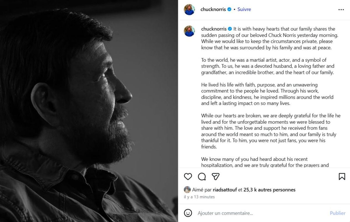 Un adieu poignant à Chuck Norris, légende des arts martiaux et du cinéma