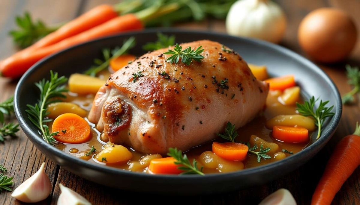 Un festin d'automne : la rouelle de porc aux légumes de Laurent Mariotte