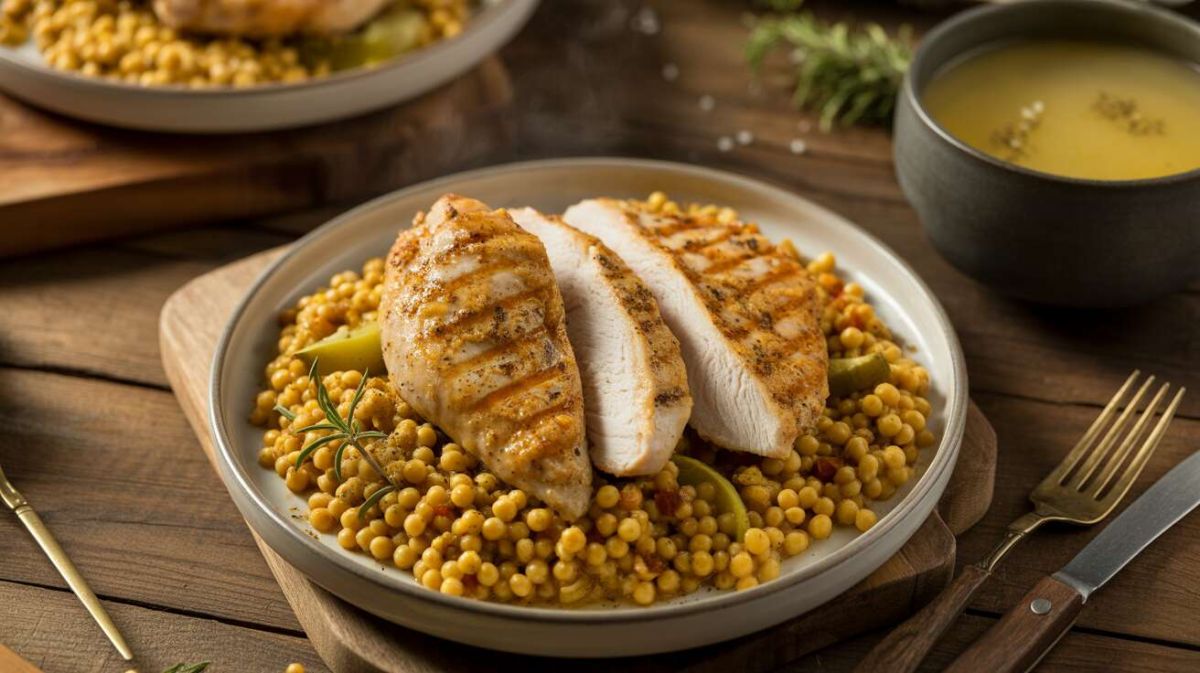 Un voyage de saveurs : dinde grillée au curry et couscous perlé