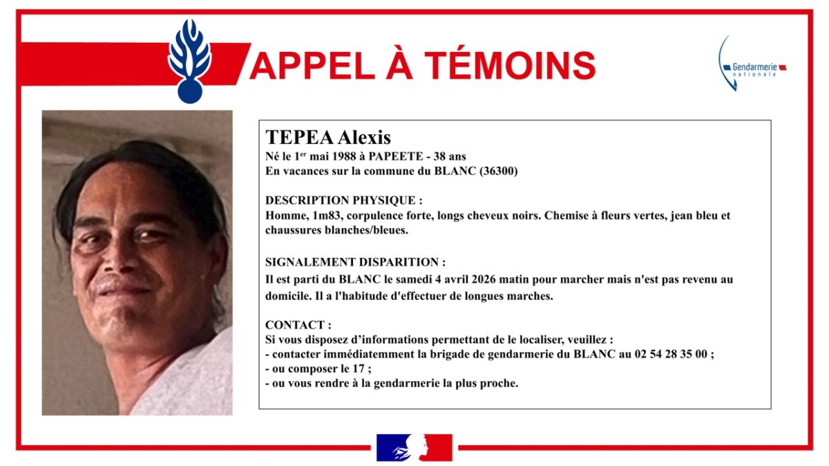 Disparition inquiétante près du Blanc : un appel à témoins pour retrouver un homme de 38 ans parti marcher seul