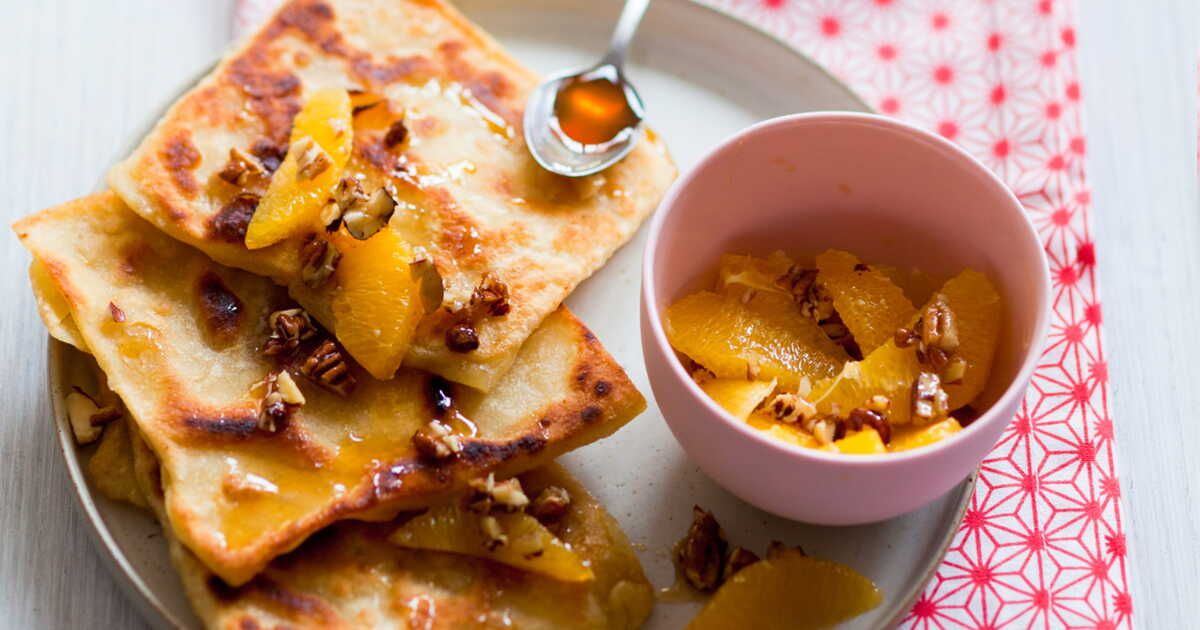 Msemen et salade d'oranges au miel