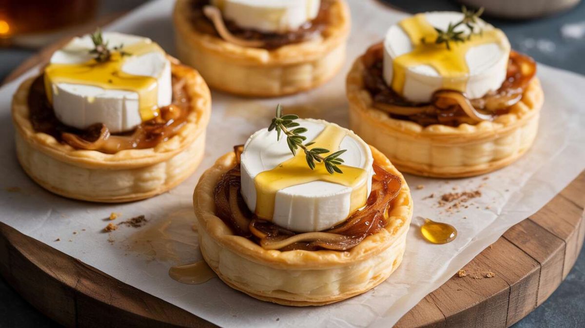 Des tartelettes au confit d'oignon et fromage à tomber