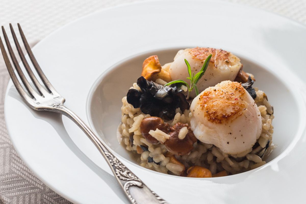 Risotto aux champignons et St Jacques