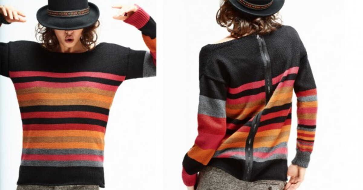 Le pull rayé avec zip : une tendance à ne pas manquer