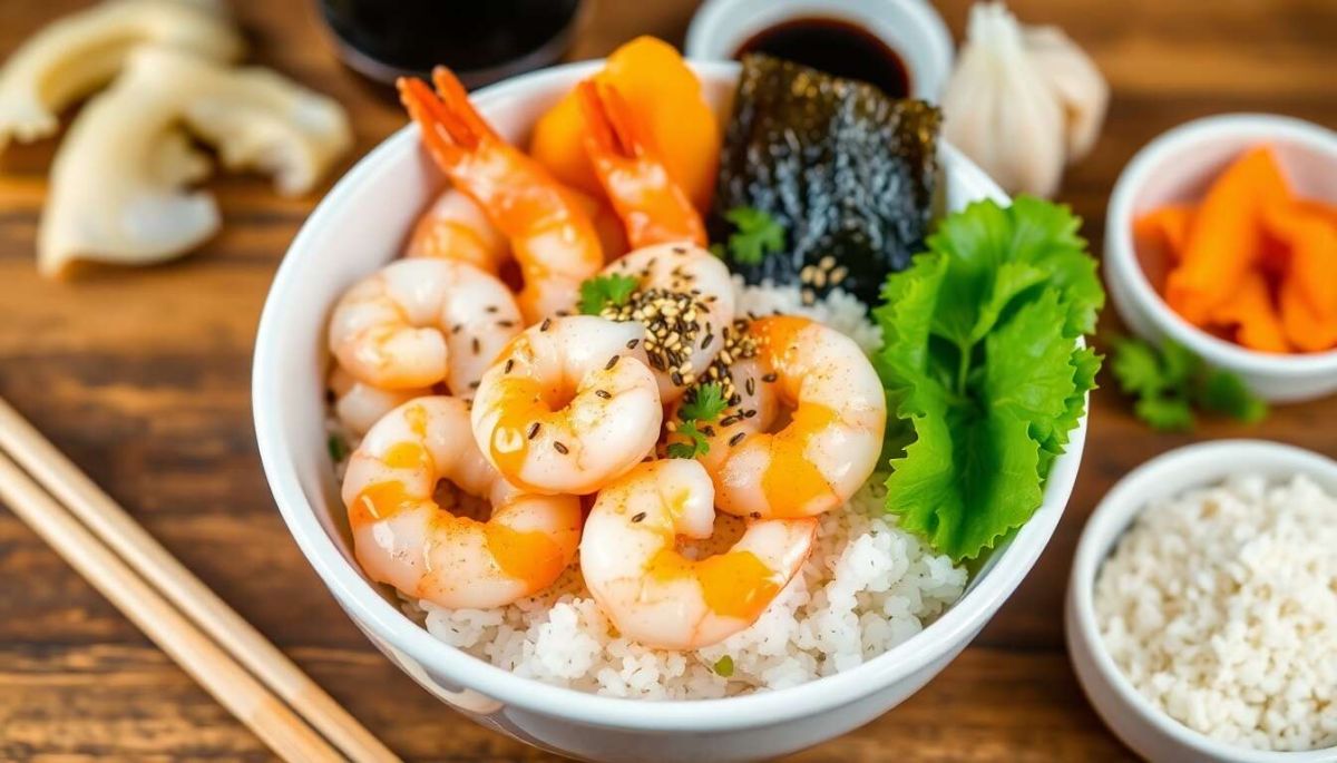 Découvrez le poke bowl aux crevettes marinées : une recette ensoleillée