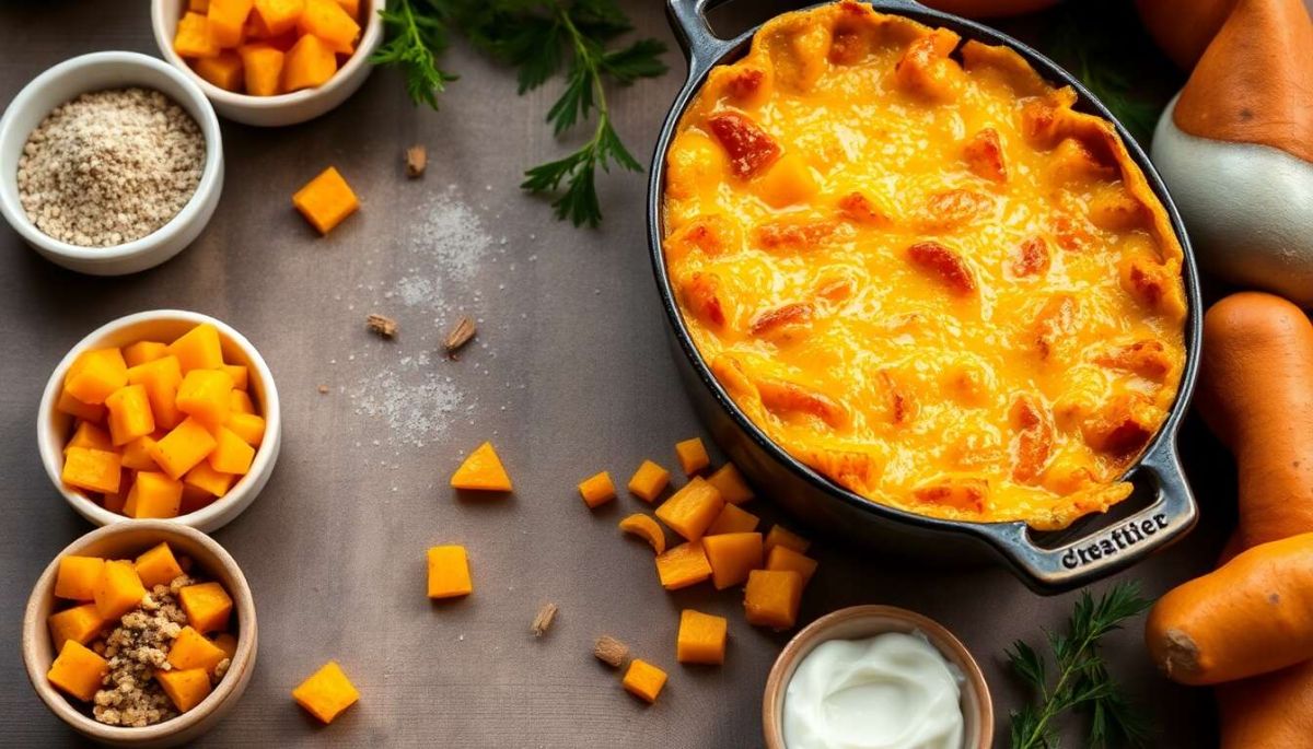 Découvrez la recette réconfortante du gratin de potirons et patates douces