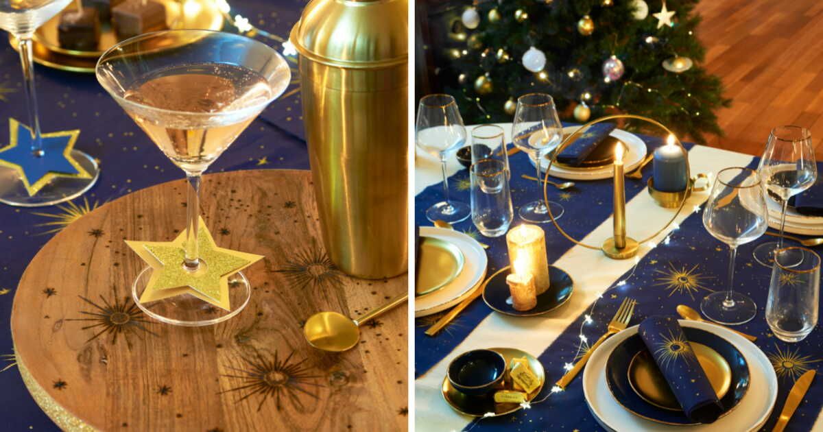 Fête scintillante : 3 inspirations en bleu et or pour une table festive