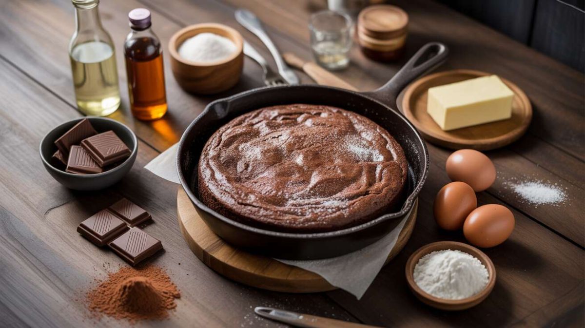 Un gâteau au chocolat rapide et facile à préparer à la poêle