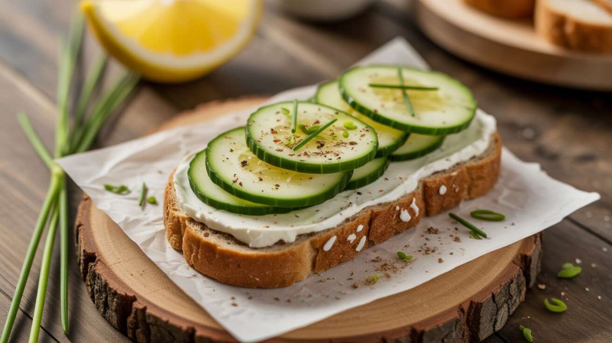 Savourez la fraîcheur avec des tartines de concombre et fromage frais