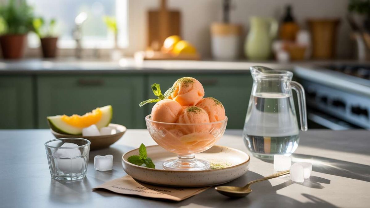 Un sorbet melon-menthe prêt en 2 minutes pour une fraîcheur instantanée