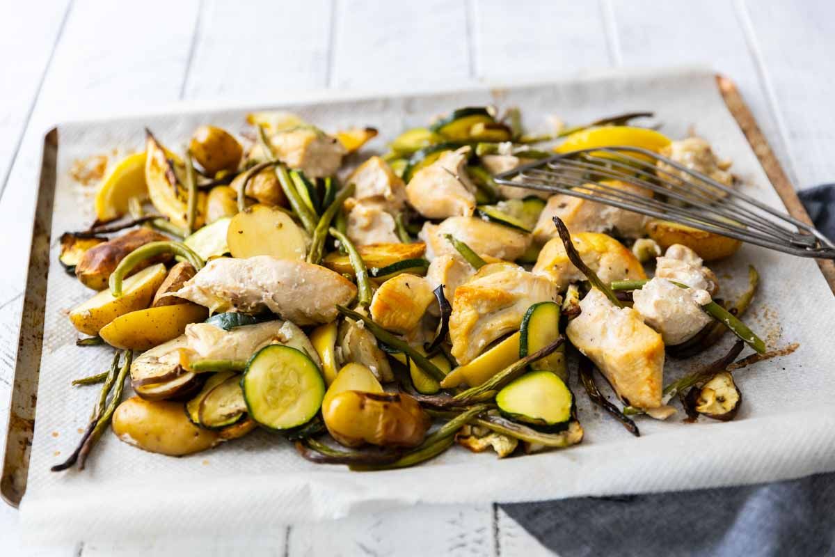 One pan de poulet aux légumes